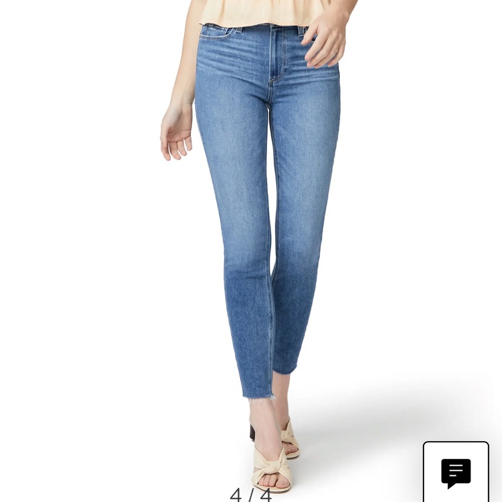 Paige jeans Hoxton High Waist Raw Hem Ankle Skinny Jeans
